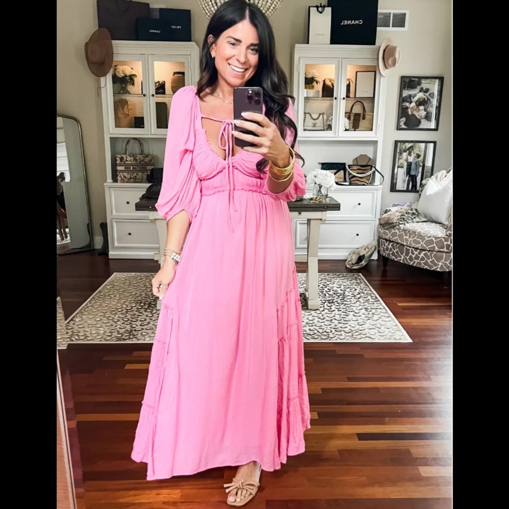 FREE PEOPLE
You're A Jewel Maxi pink rare spring boho casual resort revolve $148 - Picture 2 of 14